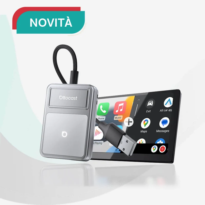 Ottocast® U2Air Edge – Adattatore Wireless per CarPlay e Android Auto