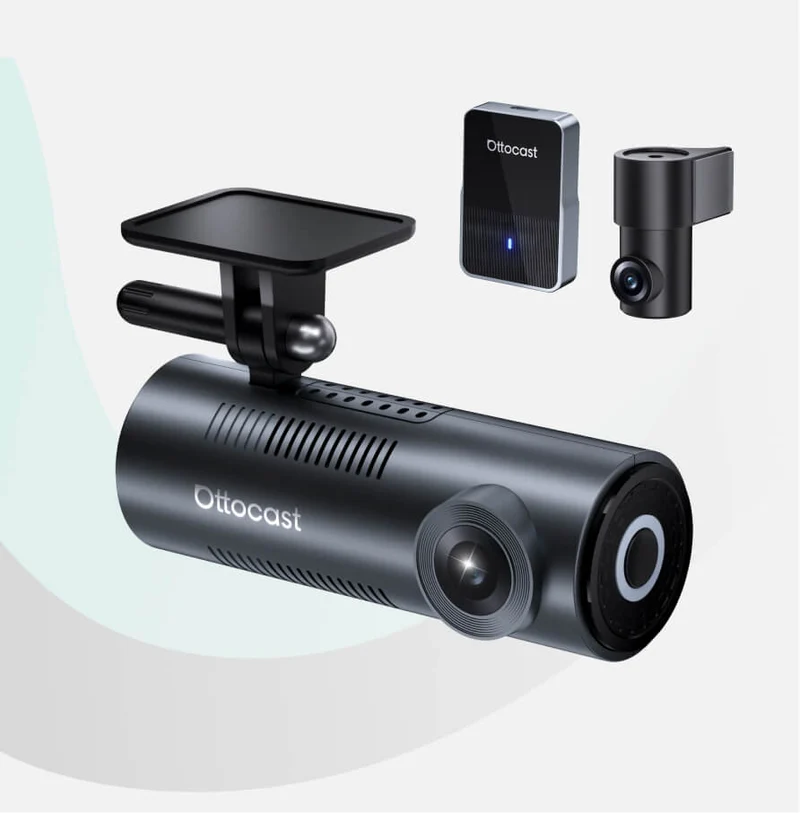 Ottocast® OttoSafe Cam 2 in 1 Dash Cam per Auto con CarPlay Wireless