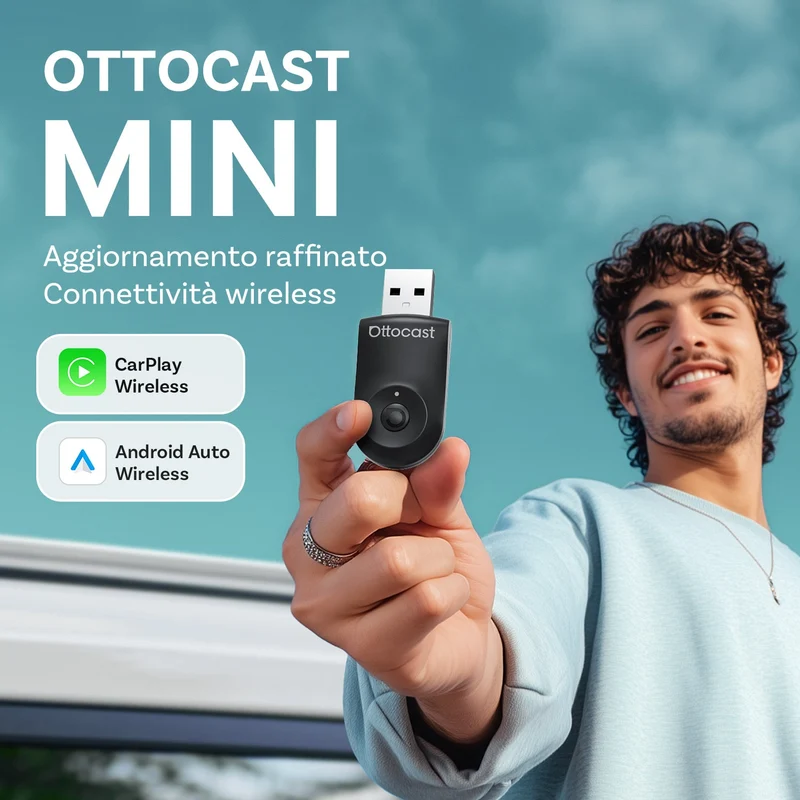 Ottocast Mini Wireless CarPlay/Android Auto Adattatore