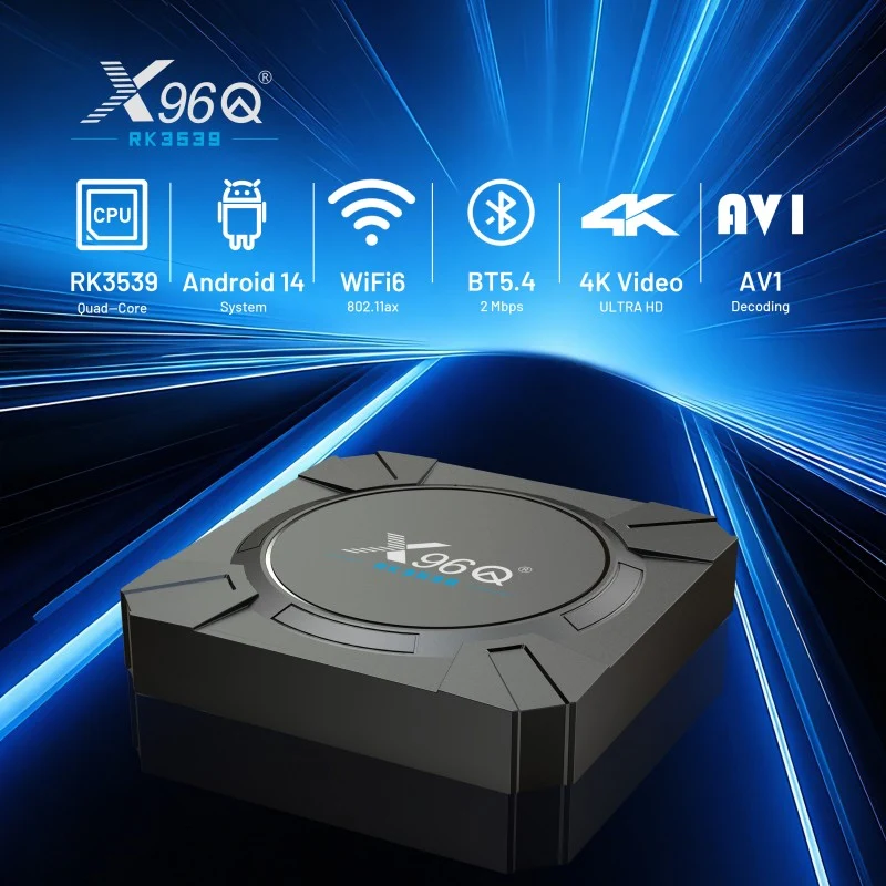 Rockchip RK3539 X96Q 4K AV1 Media Player con assistente vocale, Android 14, certificato YouTube