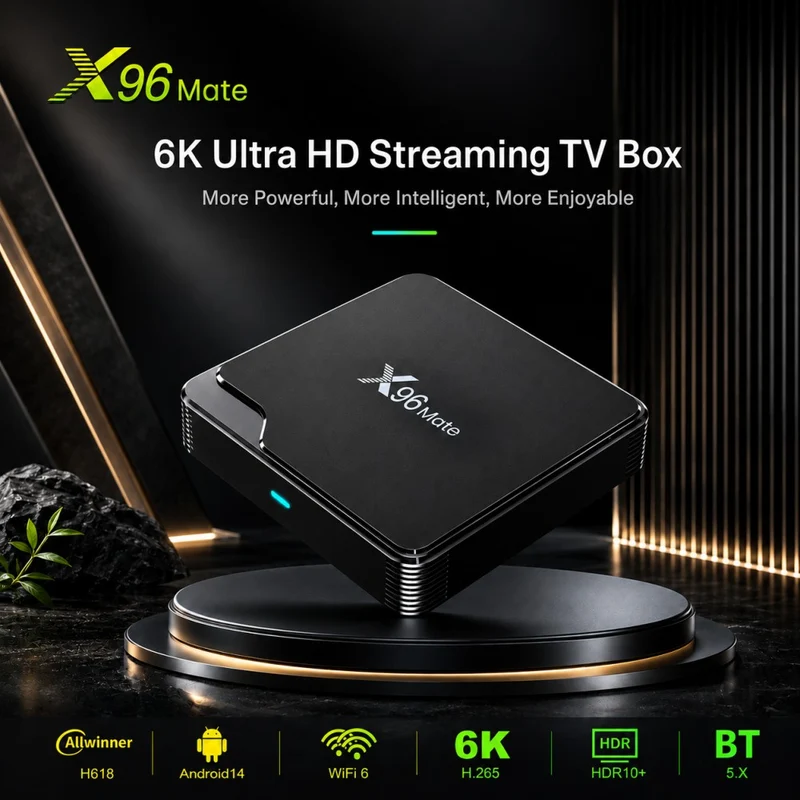 X96 Mate Allwinner H618 Android 14 2GB/16GB EMCP BT Voice Rcu con interfaccia utente diversa Wifi 6 Tv Box 4K Digital Signage Player