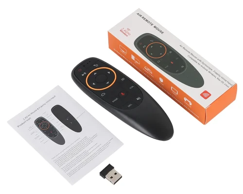 Telecomando intelligente vocale con rilevamento del movimento wireless G10 2.4G per Google Assistant, apprendimento IR, per TV