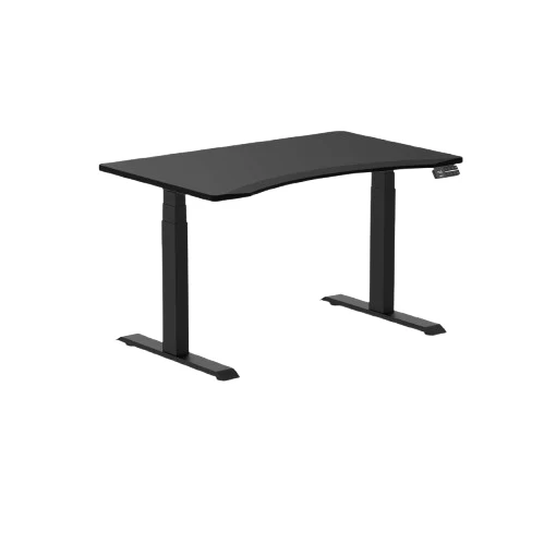 Desky Alpha Dual Sit Stand Gaming Desk - Ergo Edge 1200x750mm (Matte Black)