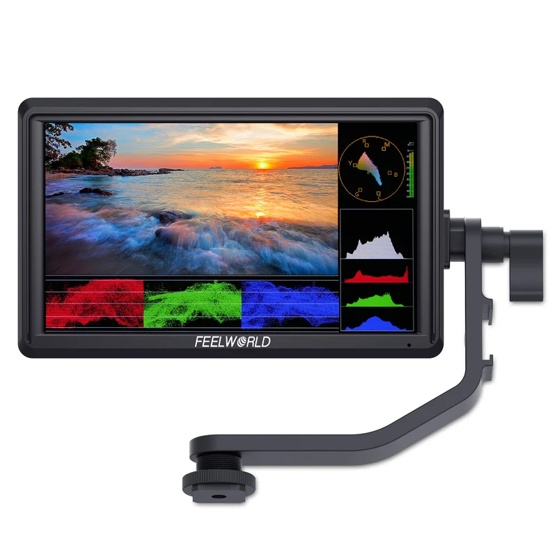FEELWORLD FW568 V3 Monitor da campo per fotocamera DSLR da 6 pollici, 450 nit, risoluzione 1920x1080, supporto ingresso/uscita HDMI