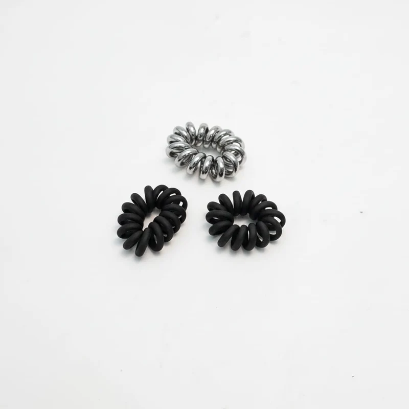 Set di 4 elastici a spirale morbidi - Nero