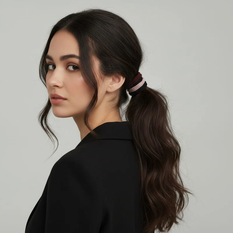 Set di elastici per capelli con nodi - Bordeaux