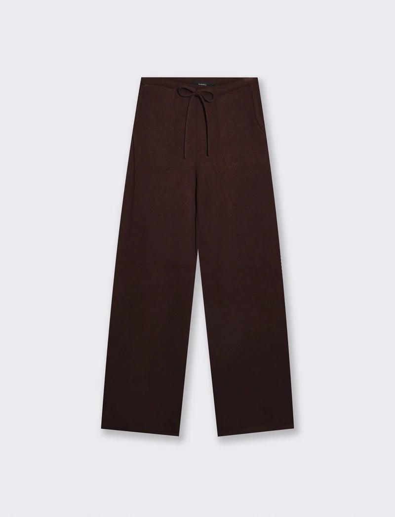 Pantalone in maglia con elastico e tasche - Moro