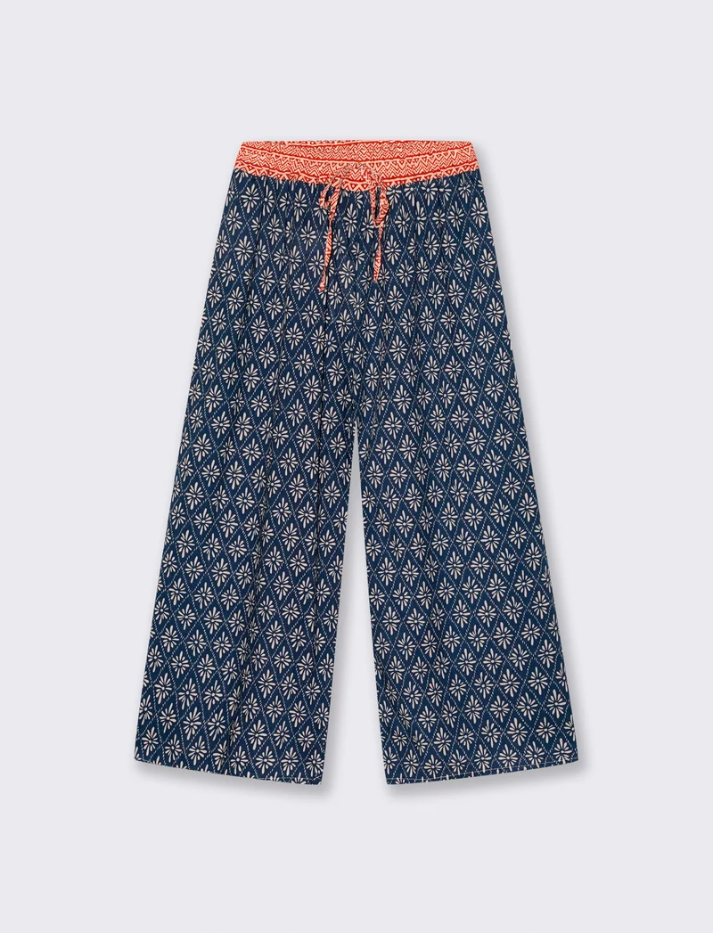 Pantalone stampato con elastico in vita - var 1