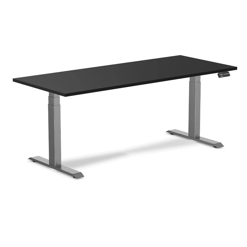 Desky Alpha Dual Sit Stand Gaming Desk - Straight Edge / 1800x750mm / Space Grey