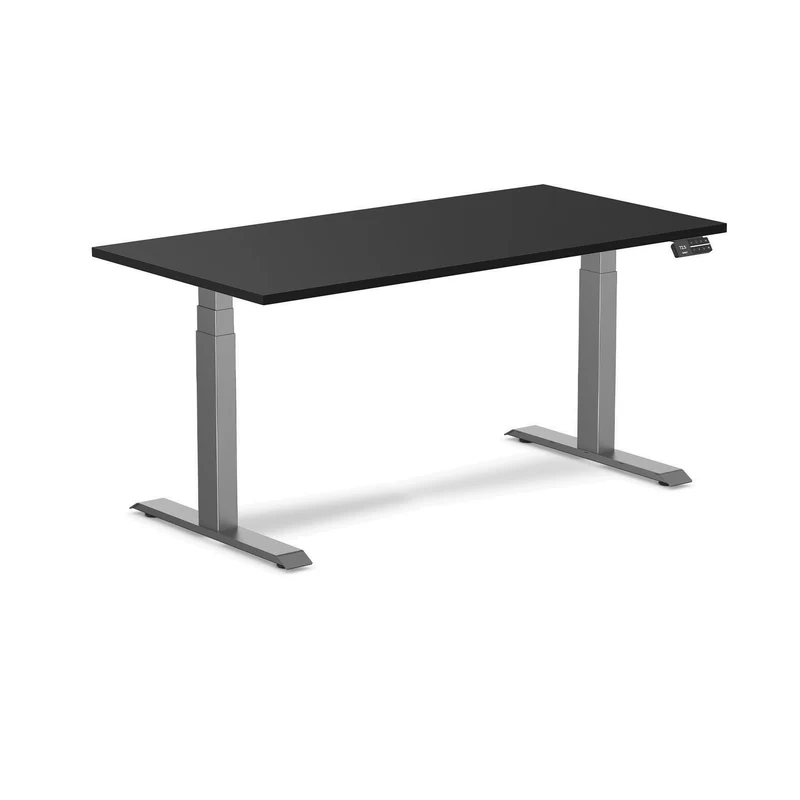 Desky Alpha Dual Sit Stand Gaming Desk - Straight Edge / 1500x750mm / Space Grey