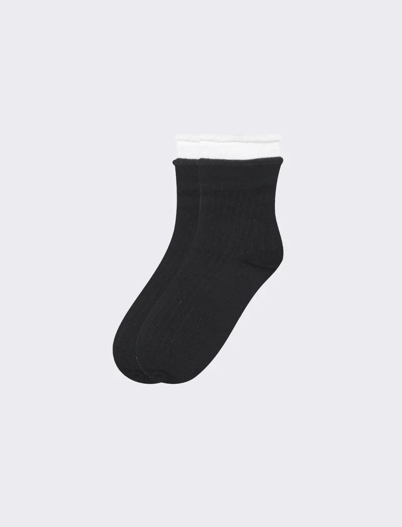 Calzini elasticizzati bicolore - Nero