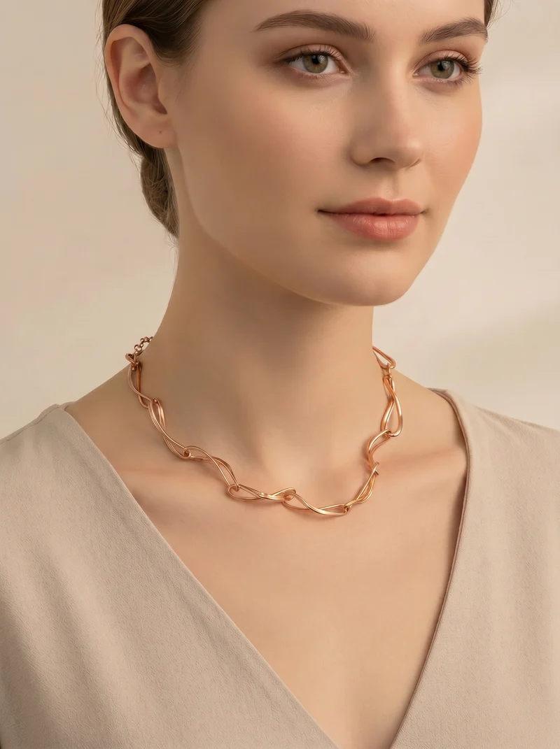 Collana Nodi Intrecciati - Oro rosa