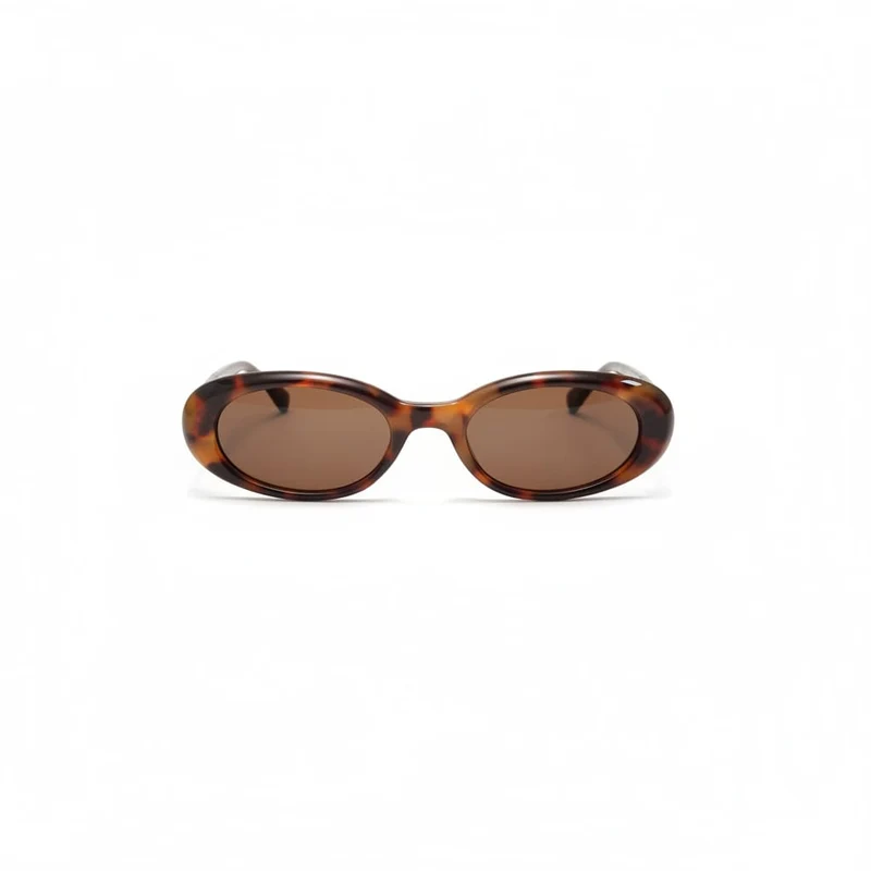 Occhiali con montatura ovale - Marrone