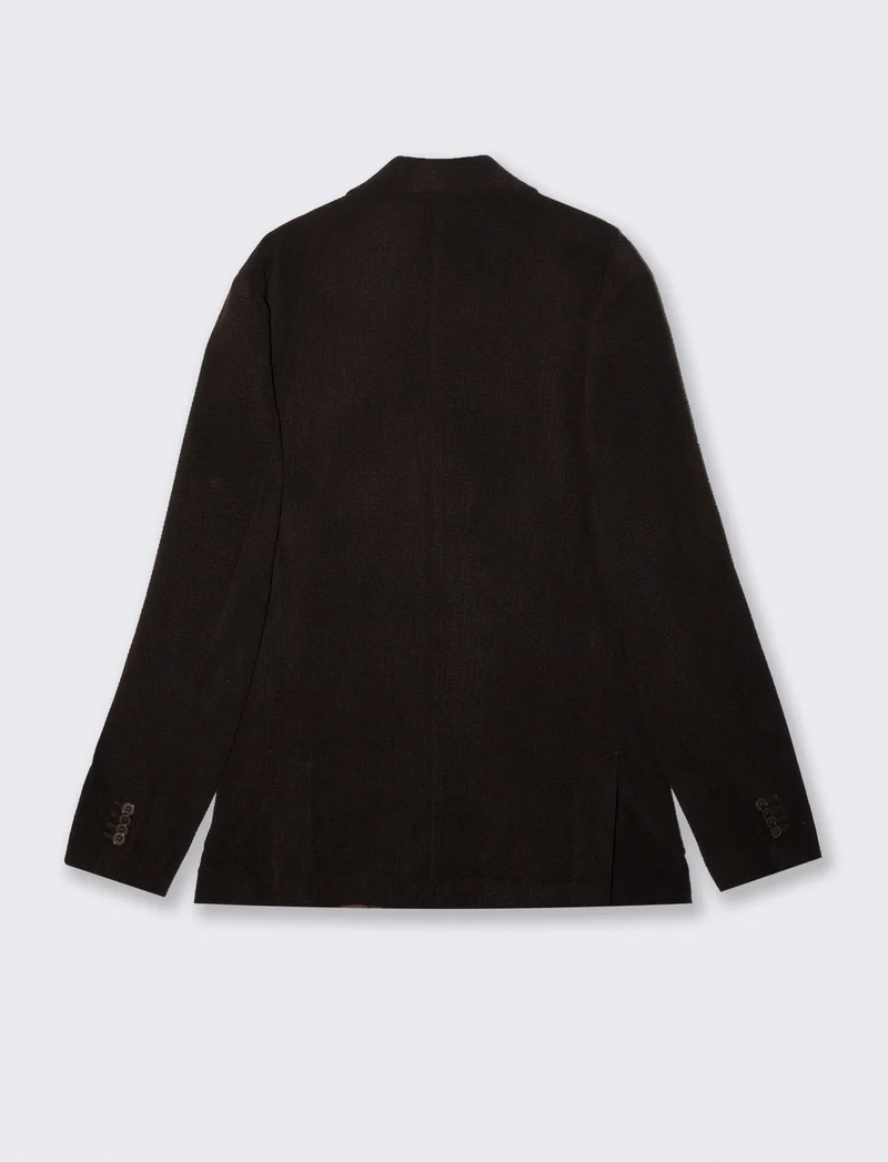 Blazer in velluto goffrato formal fit - Moro