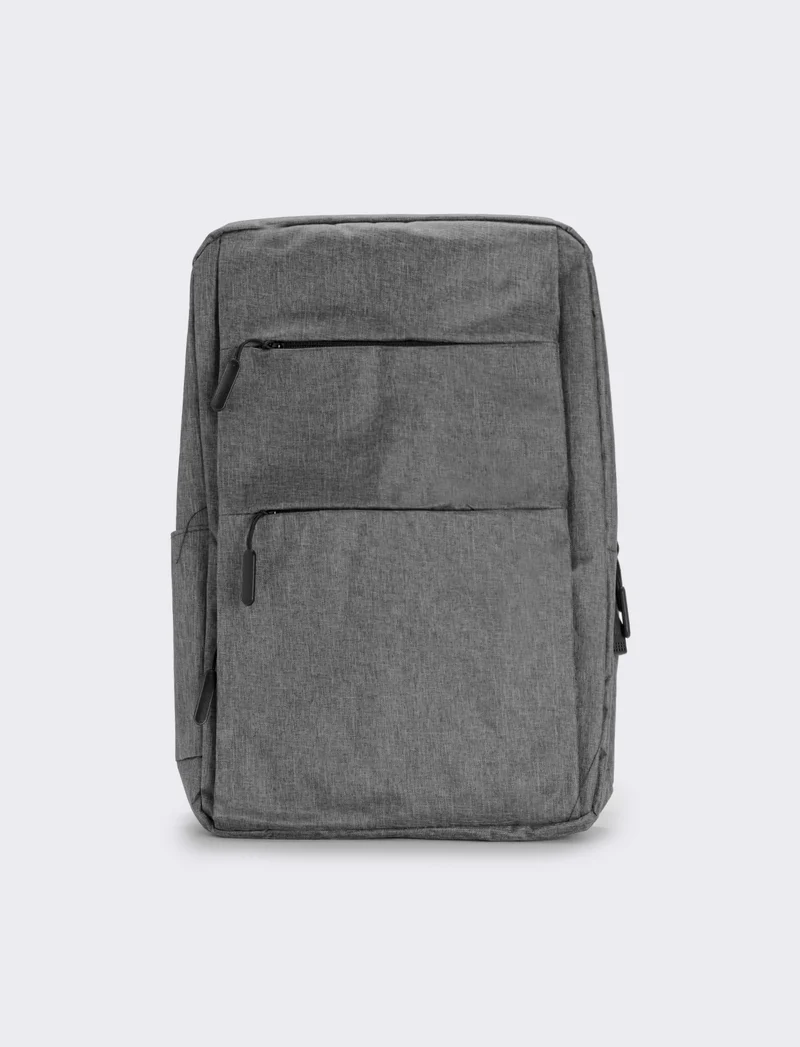 Zaino uomo basic in nylon con zip - Grigio