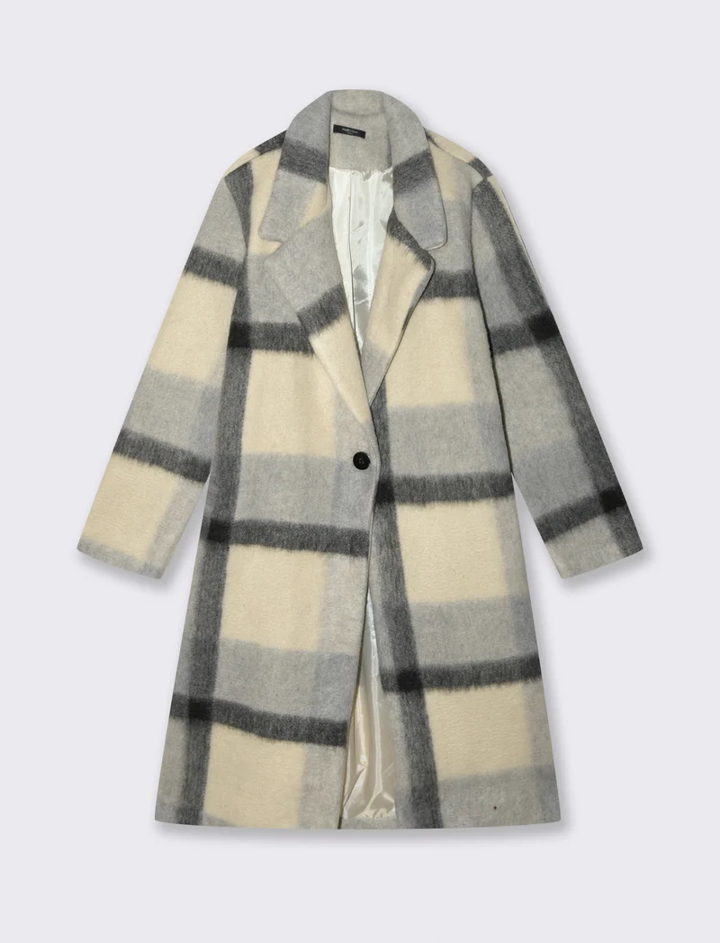 Cappotto quadro fit over - Grigio
