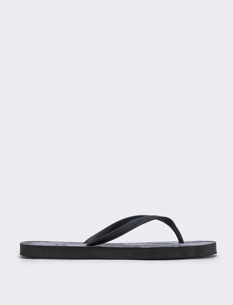 Infradito floreali da in PVC - Nero