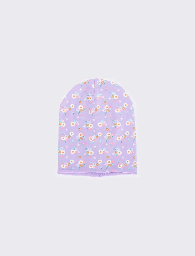Cappello cuffia con fiori provenzali - Lilla