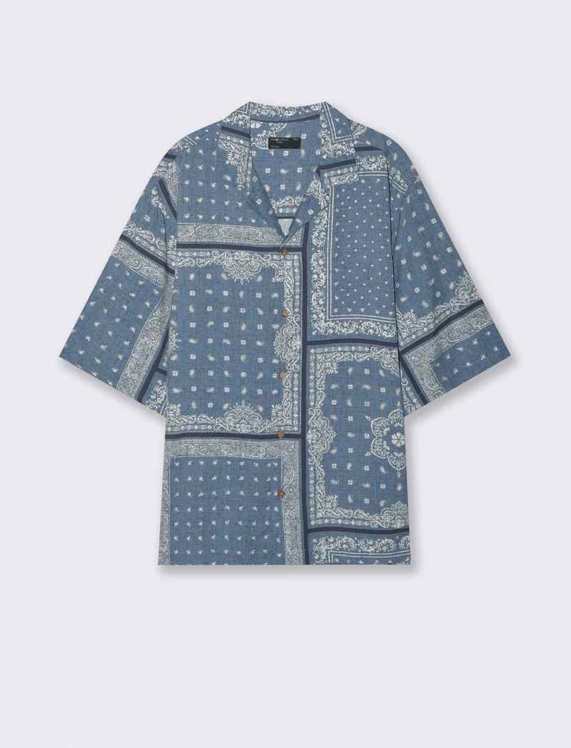 Camicia boxy fit in viscosa paisley patchwork - CARTA DA ZUCCHERO