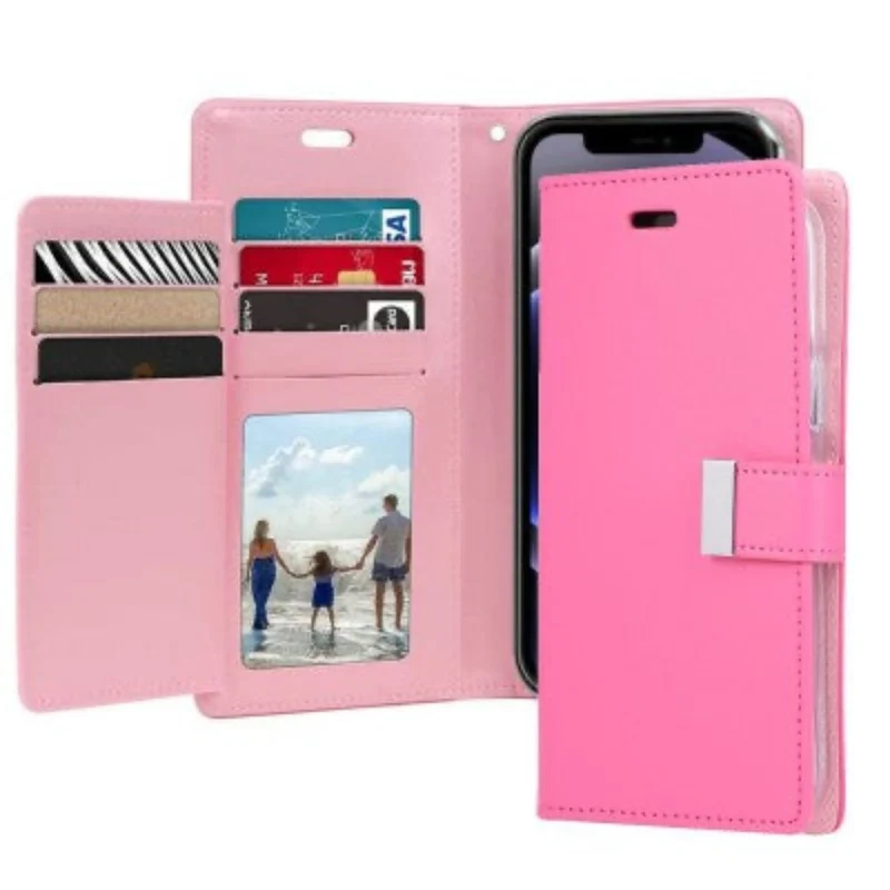 Goospery Rich Diary Wallet Case for iPhone 17 Pro - Hot Pink, Magsafe