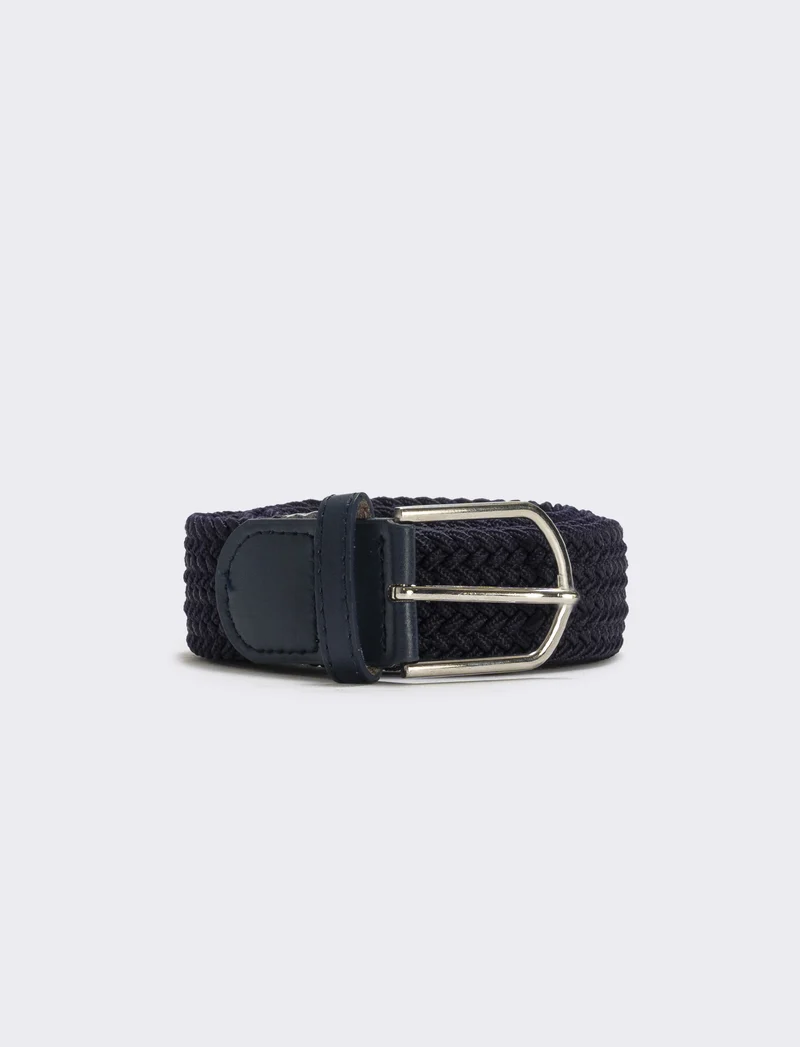 Cintura elastica intrecciata uomo - Blu
