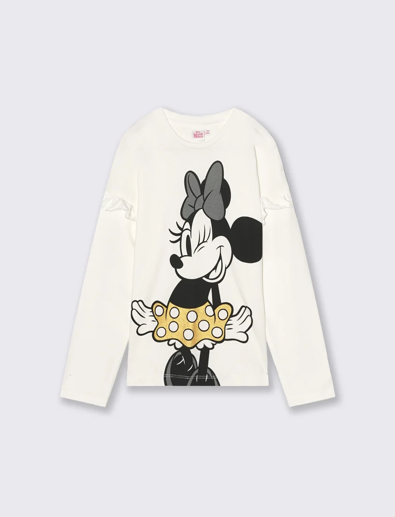 T-shirt manica lunga Disney Minnie. - Bianco
