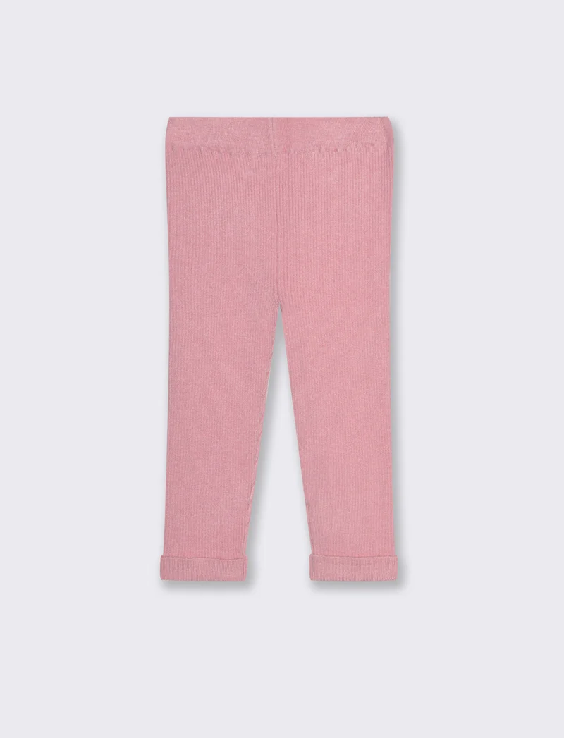 Leggings in maglia a costine - Rosa