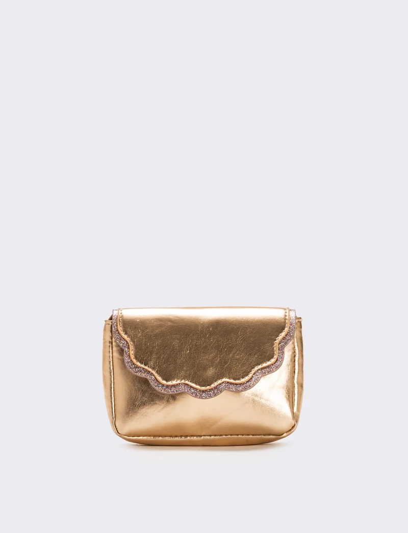 Borsa bambina a tracolla laminata - Oro rosa
