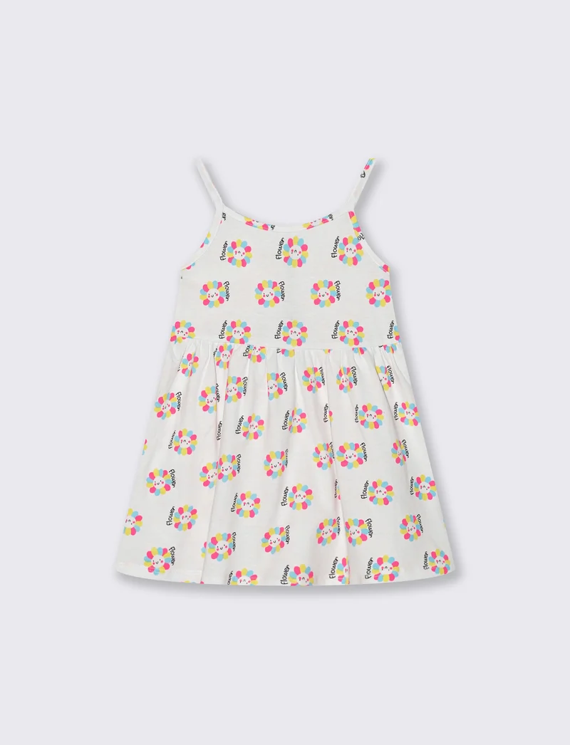 Vestitino a bretelline in cotone fresco - Bianco