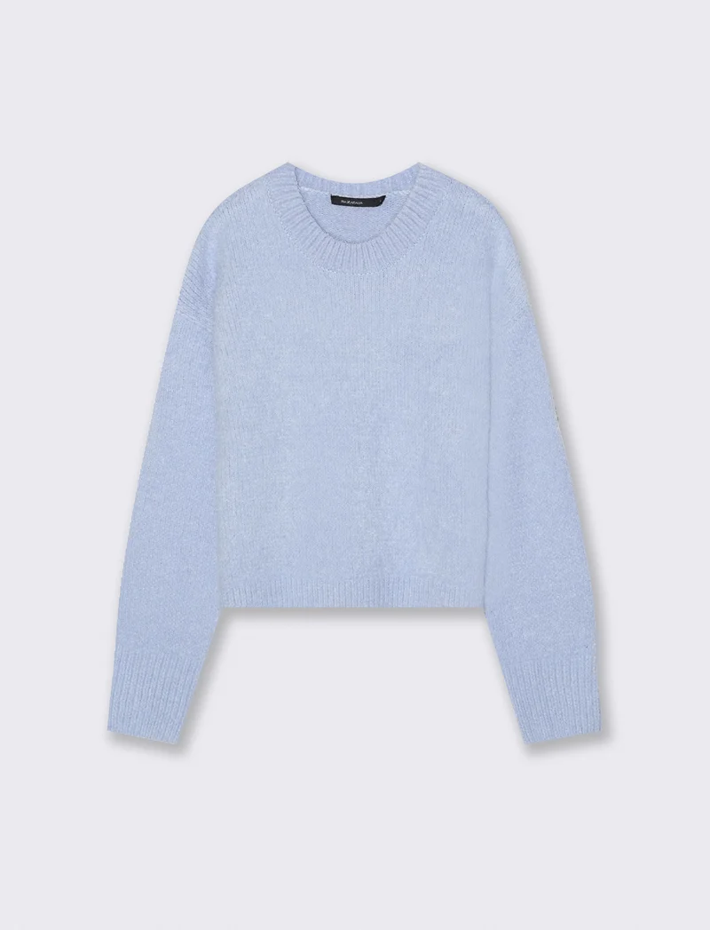 PULLOVER IN CINIGLIA OPACA - Celeste