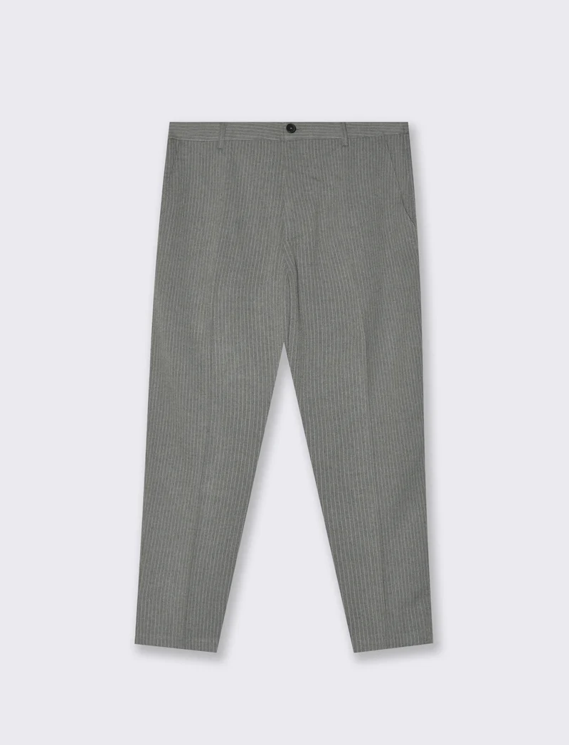 PANTALONI CHINO GESSATI EASY FORMAL FIT - Grigio mel.