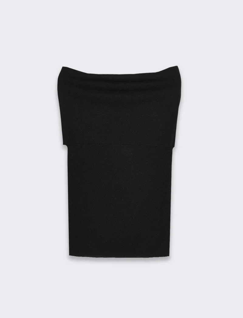 Maglia off shoulder da donna - Nero