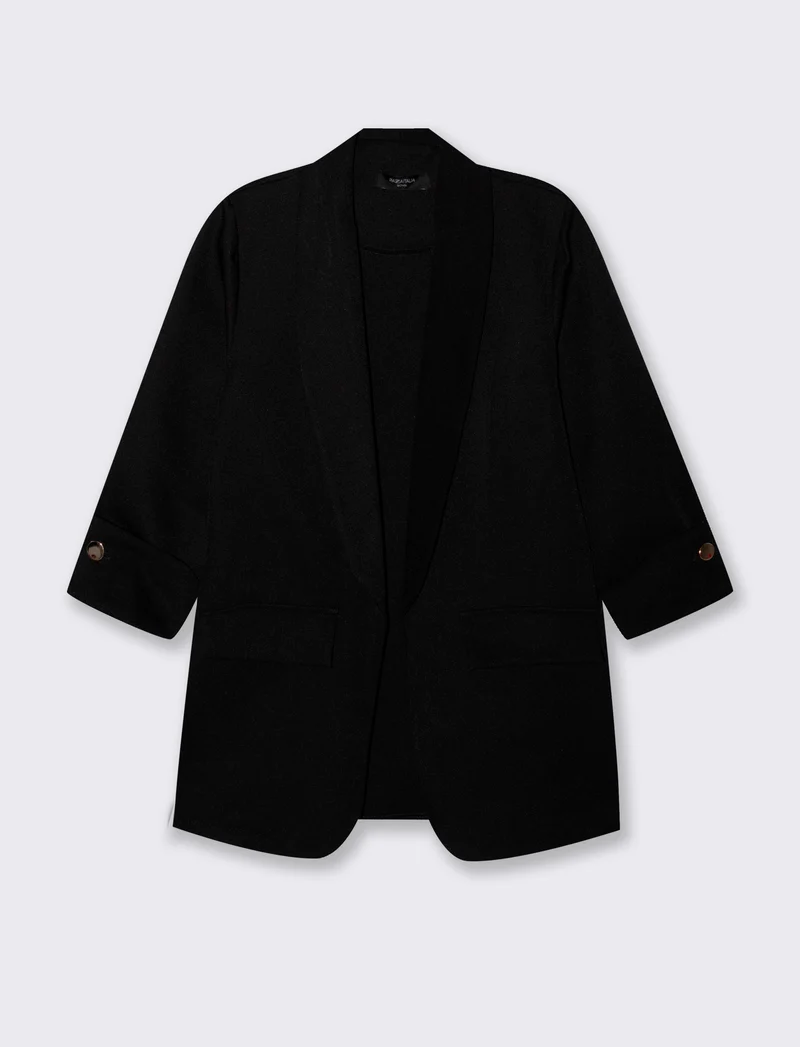 Giacca strutturata senza bottoni per donna - Nero