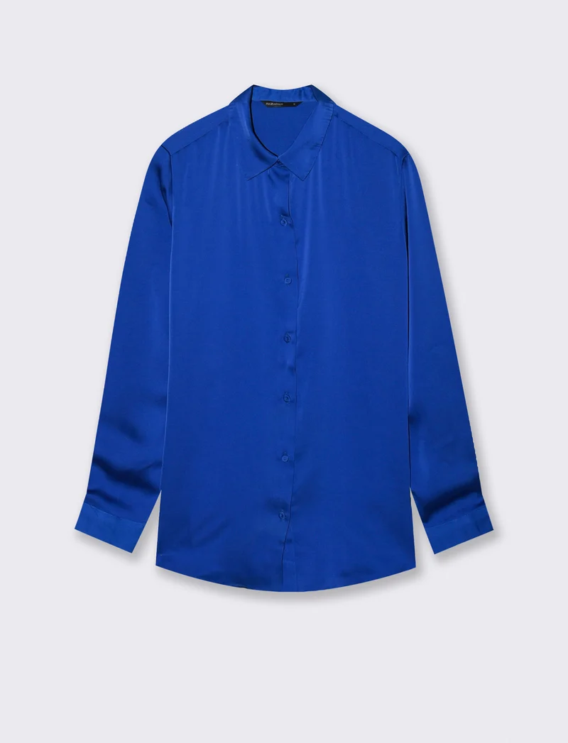 CAMICIA IN SATIN - Royal